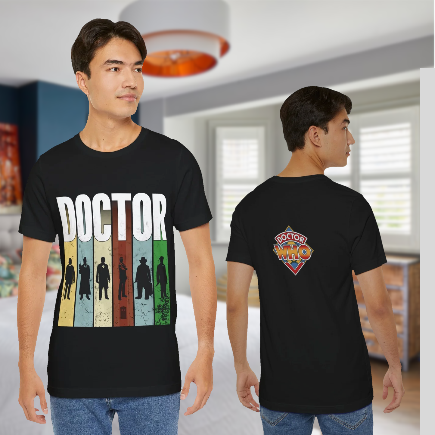 DOCTOR silhouette striped Generally Awesome T-shirt