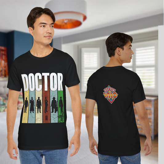 DOCTOR silhouette striped Generally Awesome T-shirt