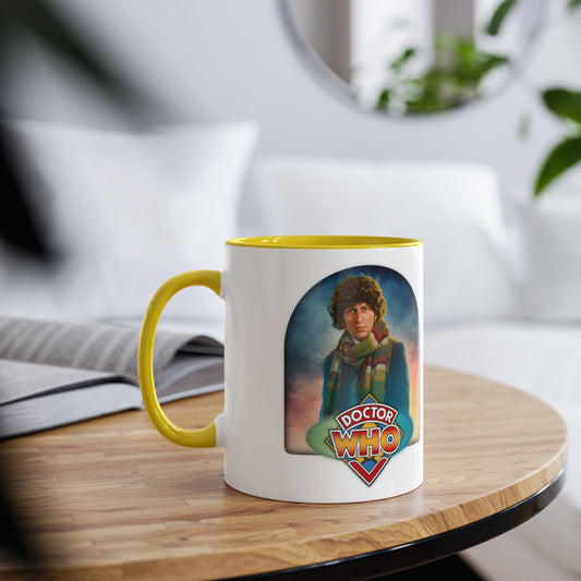 4th Doctor (Tom Baker) and Doctor Who logo mug.