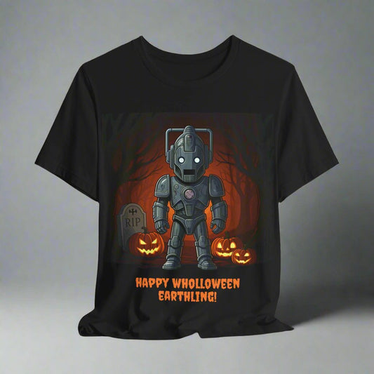 Slightly bigger Cute Cyber Kid Wholloween T-shirt with pumpkins*