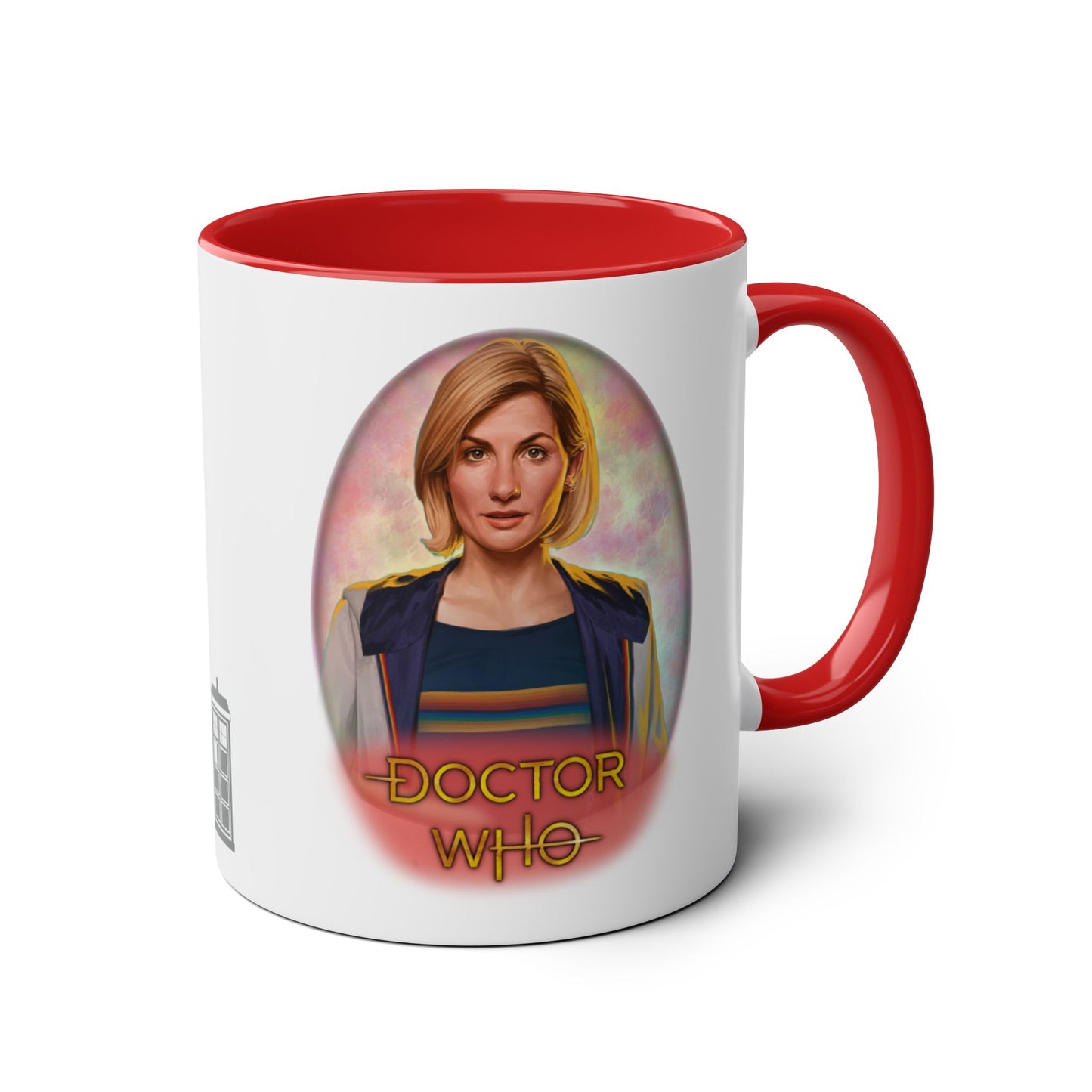 13th Doctor (Jodie Whittaker) and Doctor Who logo mug.