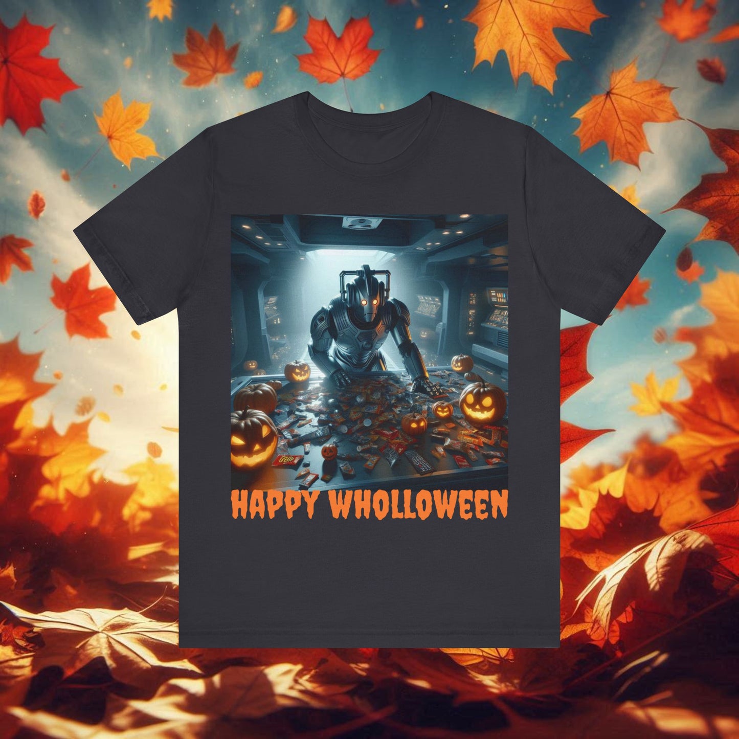 Happy Wholloween Cyberman counting candy T-shirt