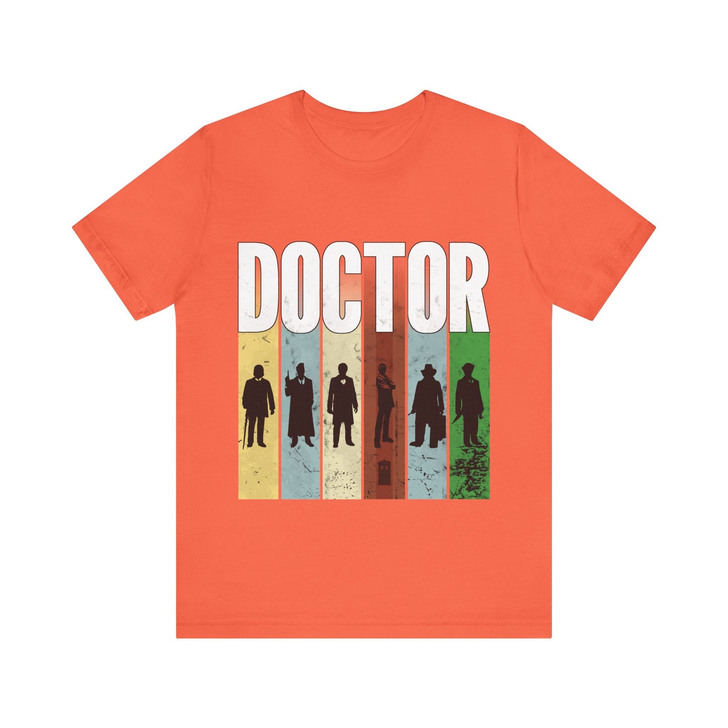 DOCTOR silhouette striped Generally Awesome T-shirt