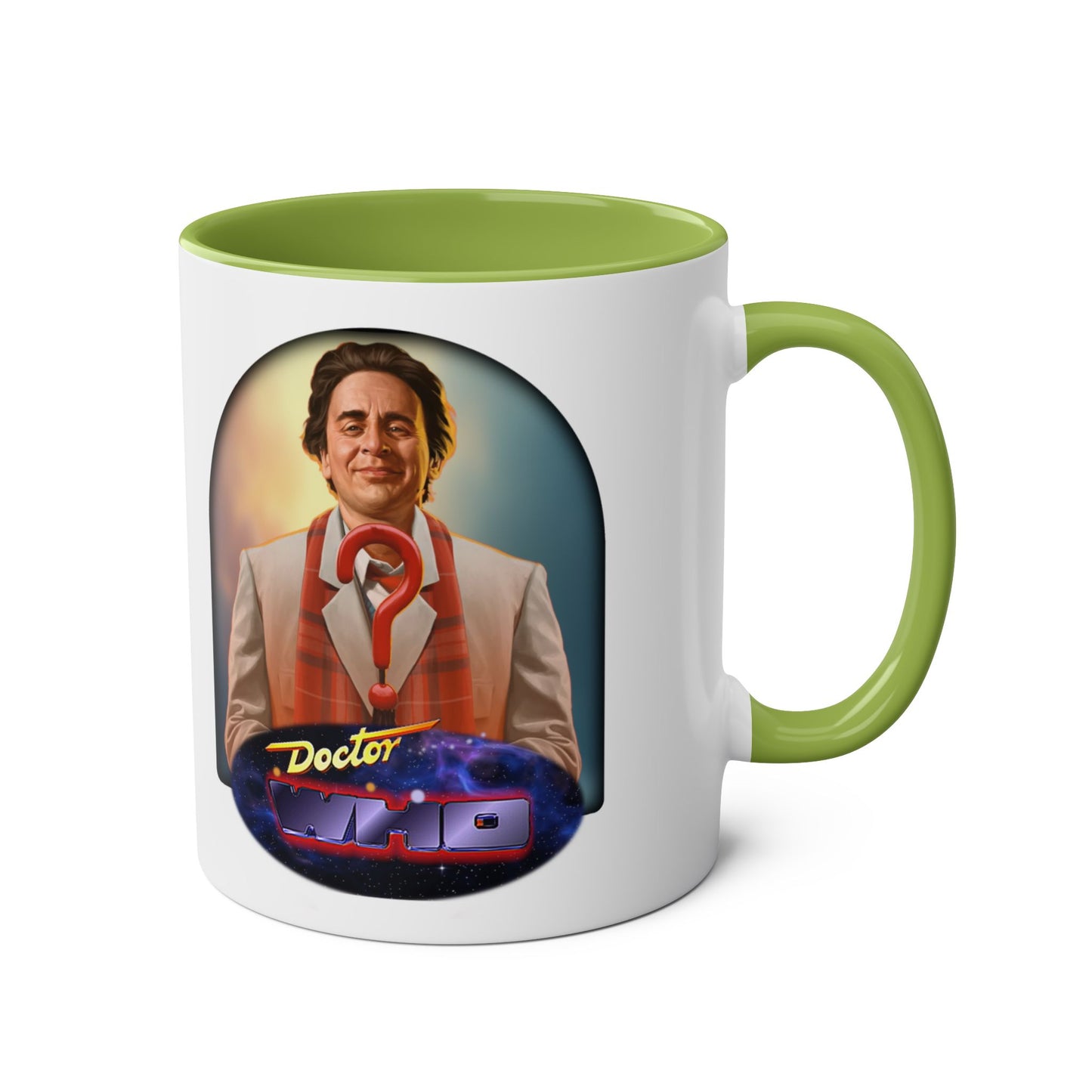 7th Doctor (Sylvester McCoy) and Doctor Who logo mug.