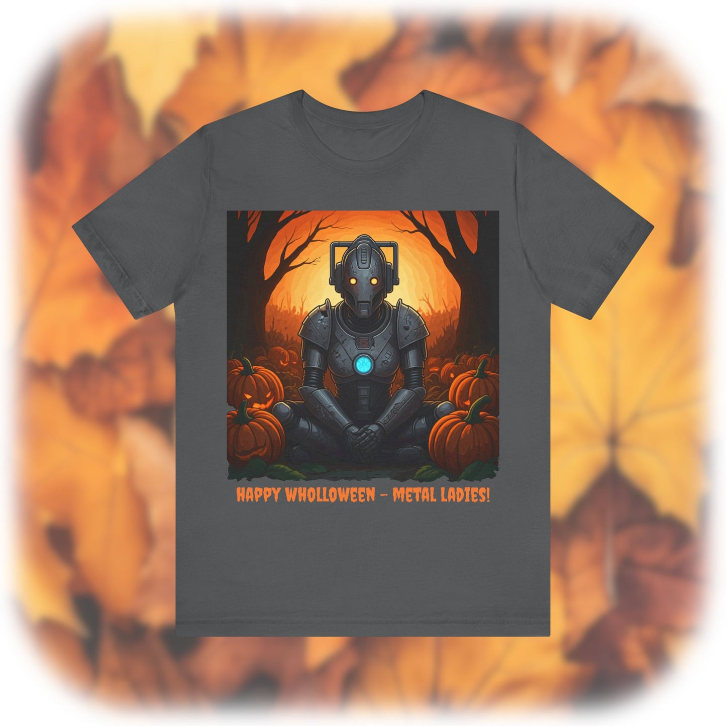 Cyber Woman getting her Wholloween chill-on with pumpkins T-shirt