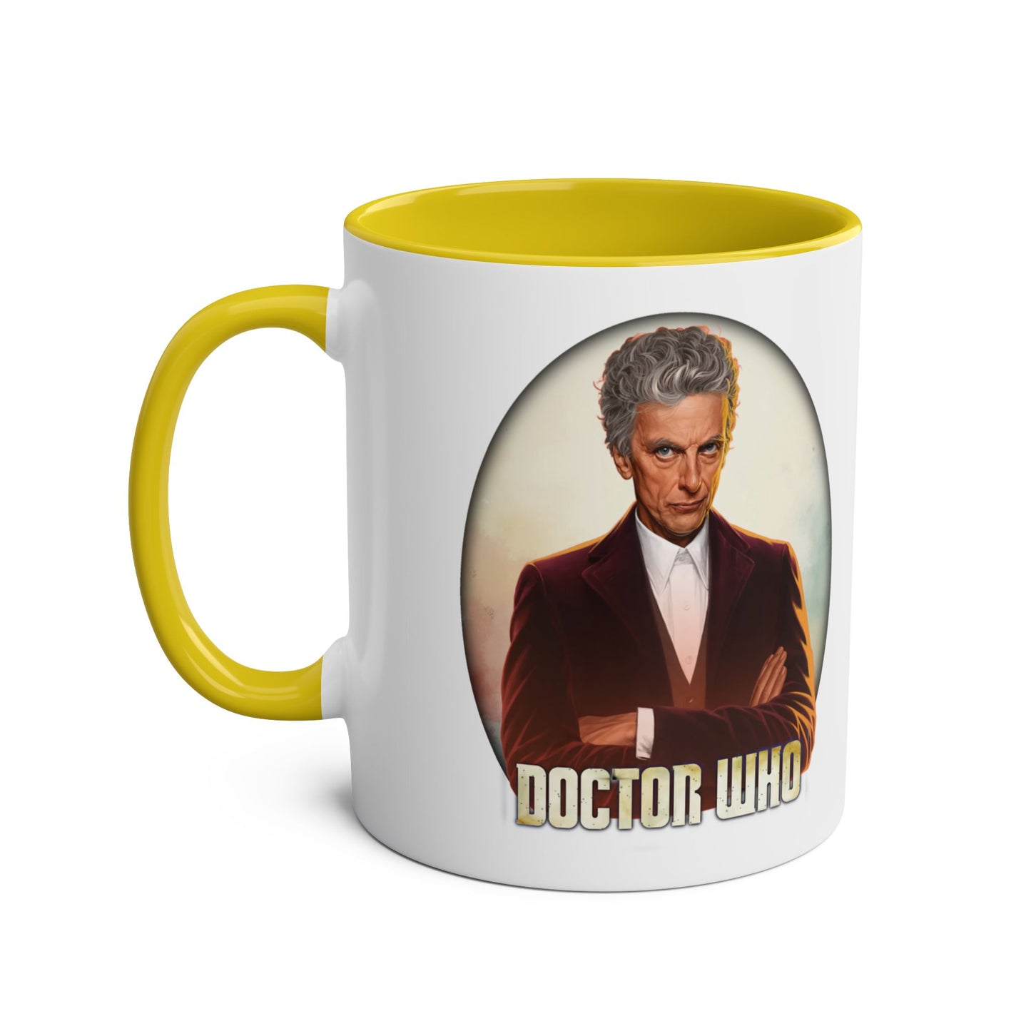 12th Doctor (Peter Capaldi) and Doctor Who logo mug.