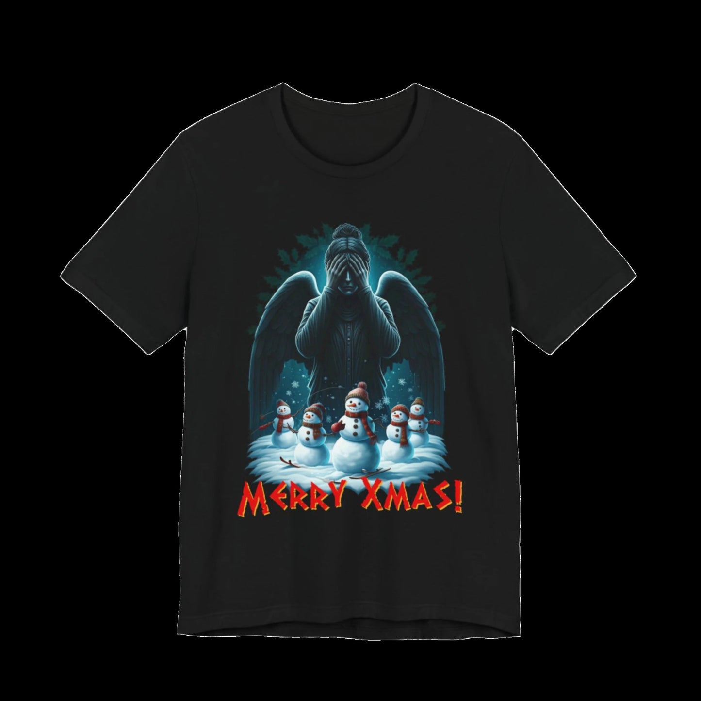 Weeping Angel with Snowmen - Heavy Cotton T-shirt