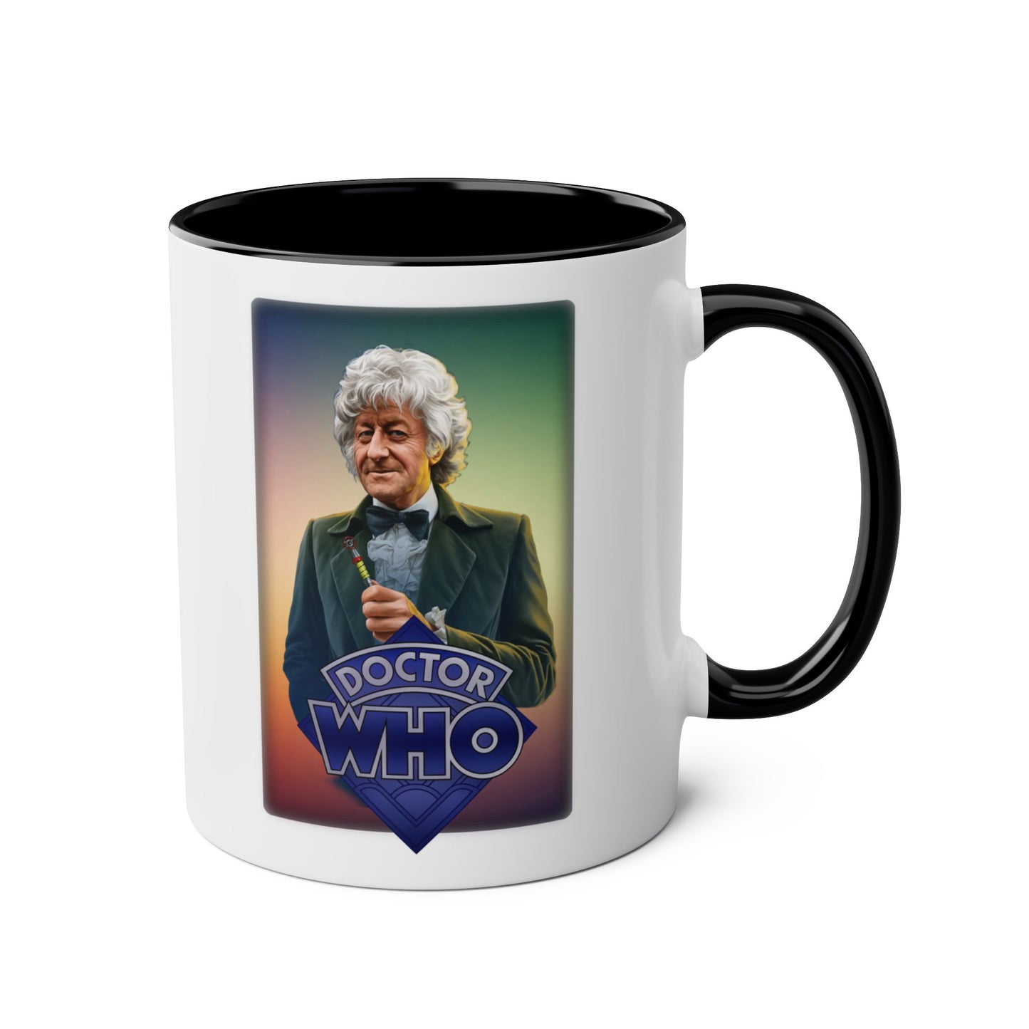 3rd Doctor (John Pertwee) and Doctor Who logo mug.