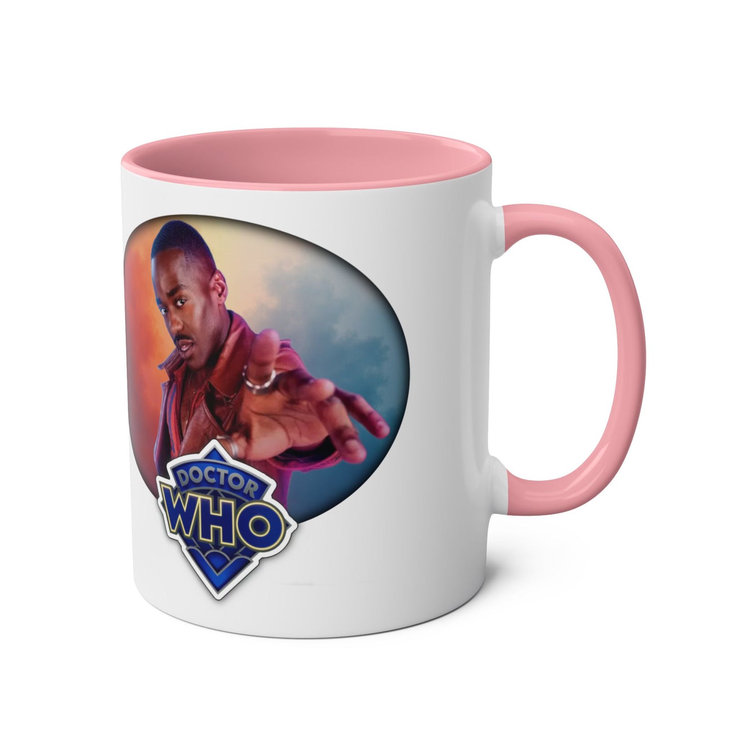 15th Doctor (Ncuti Gatwa) and Doctor Who logo mug.