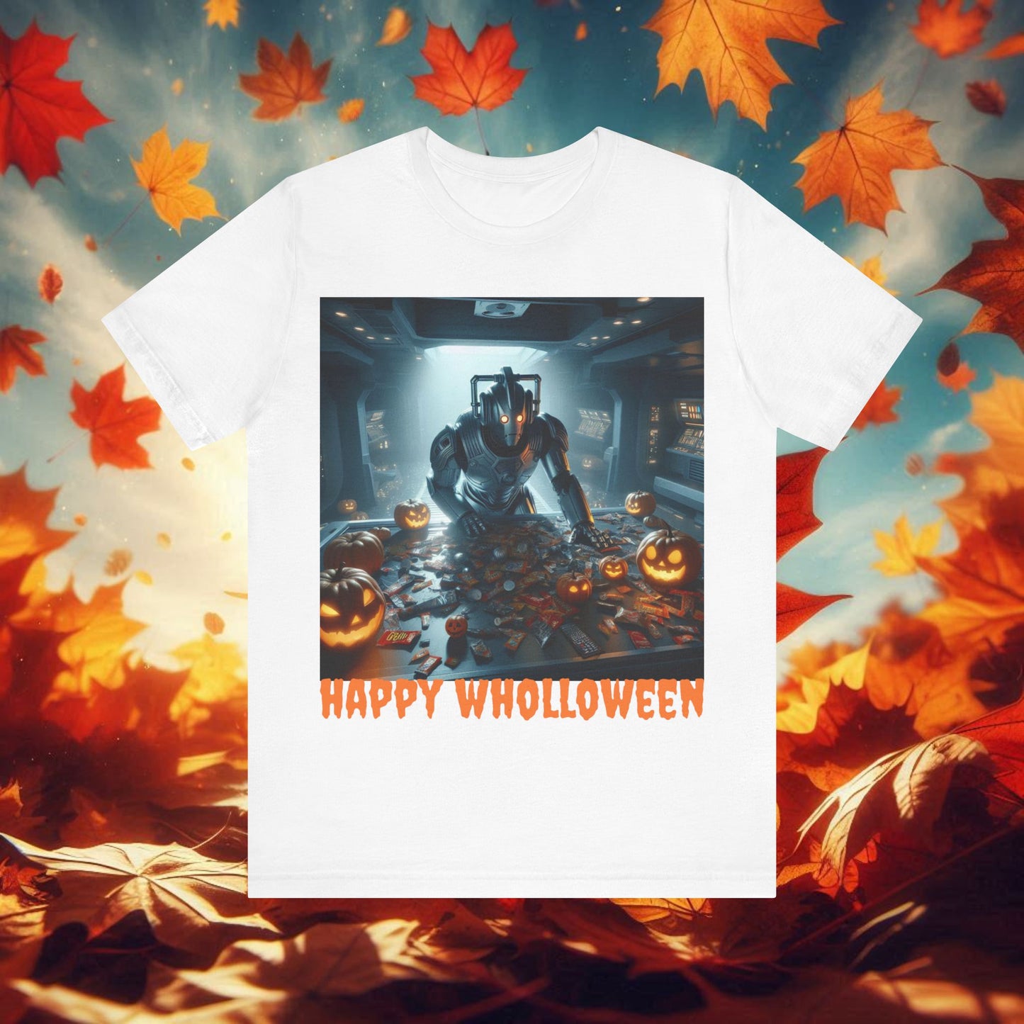 Happy Wholloween Cyberman counting candy T-shirt