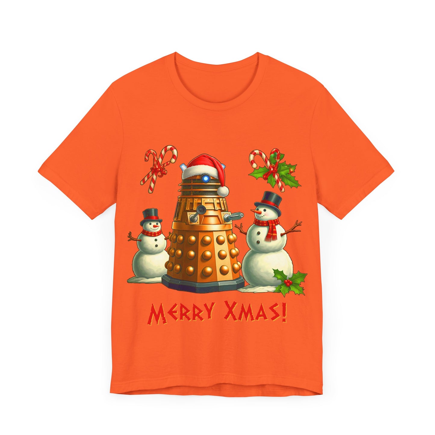 Dalek posing with Snowmen - Heavy Cotton T-shirt