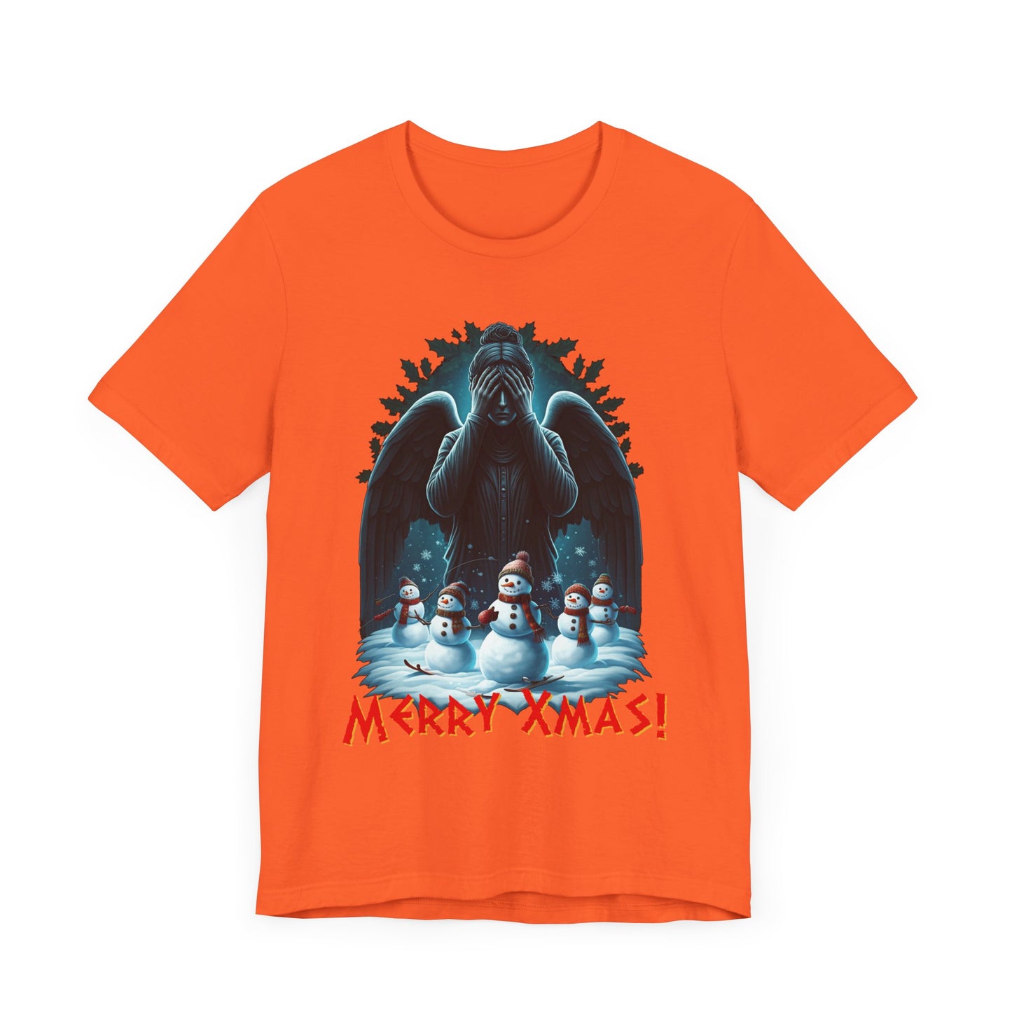 Weeping Angel with Snowmen - Heavy Cotton T-shirt