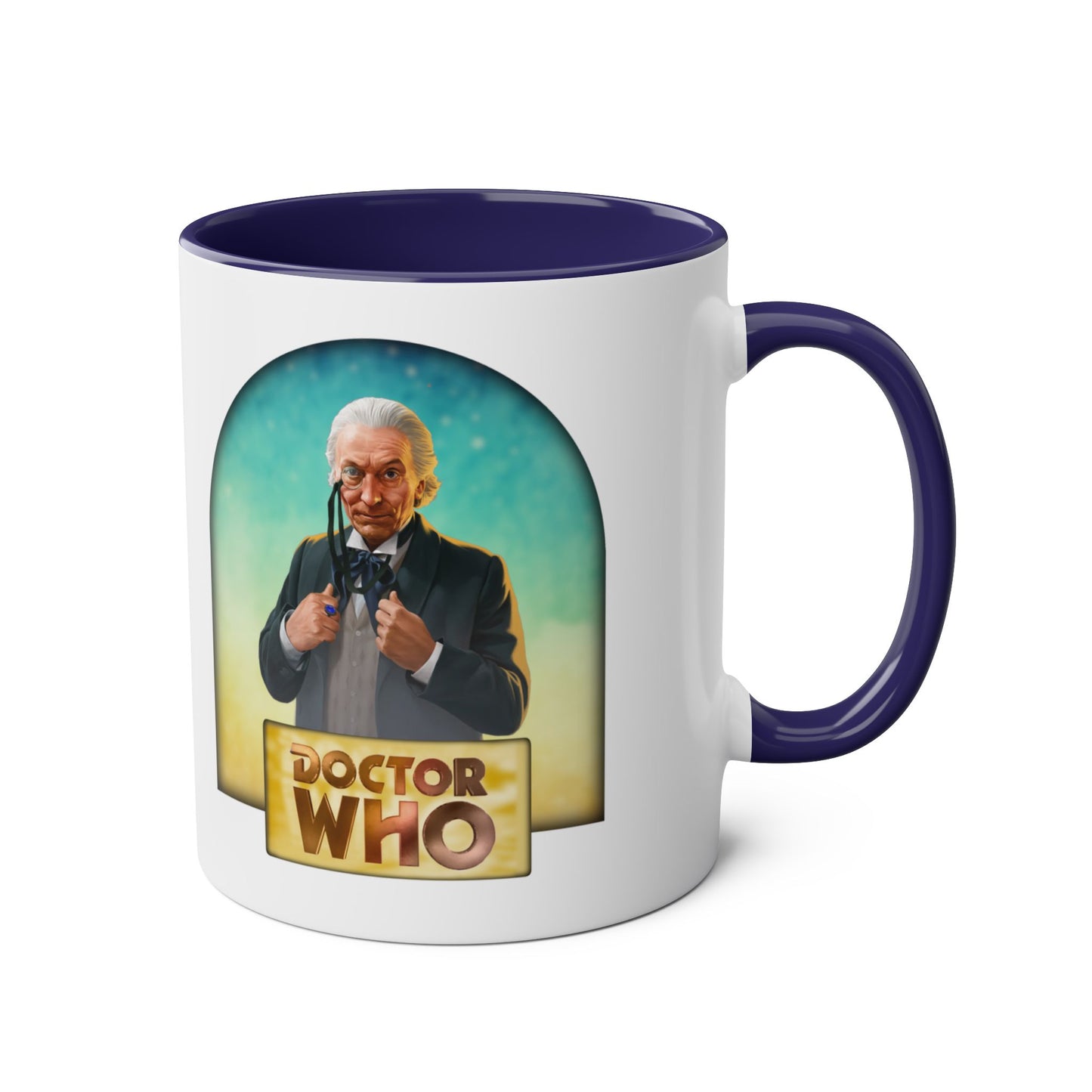 1st Doctor (William Hartnell) and Doctor Who logo mug.