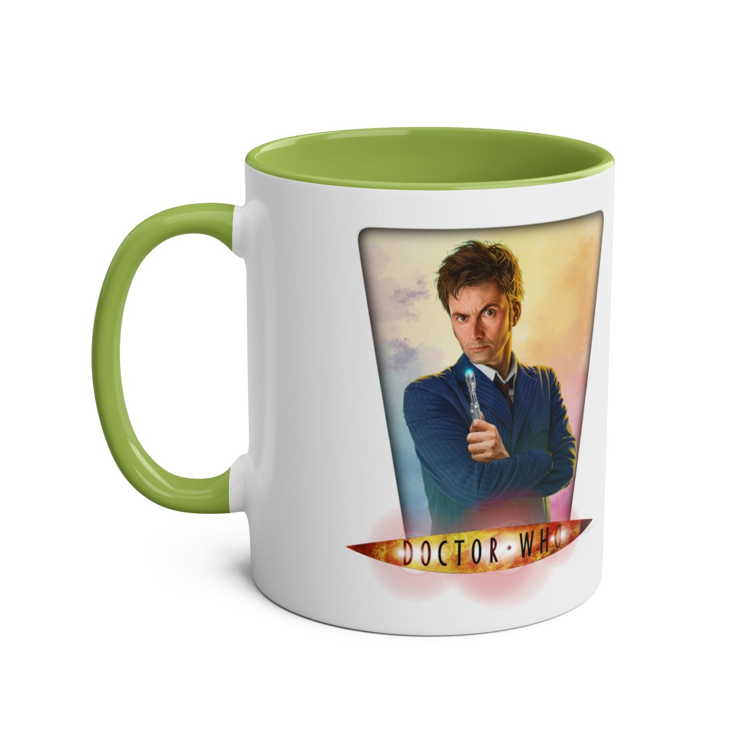 10th & 14th Doctor (David Tennant) and Doctor Who logo mug.