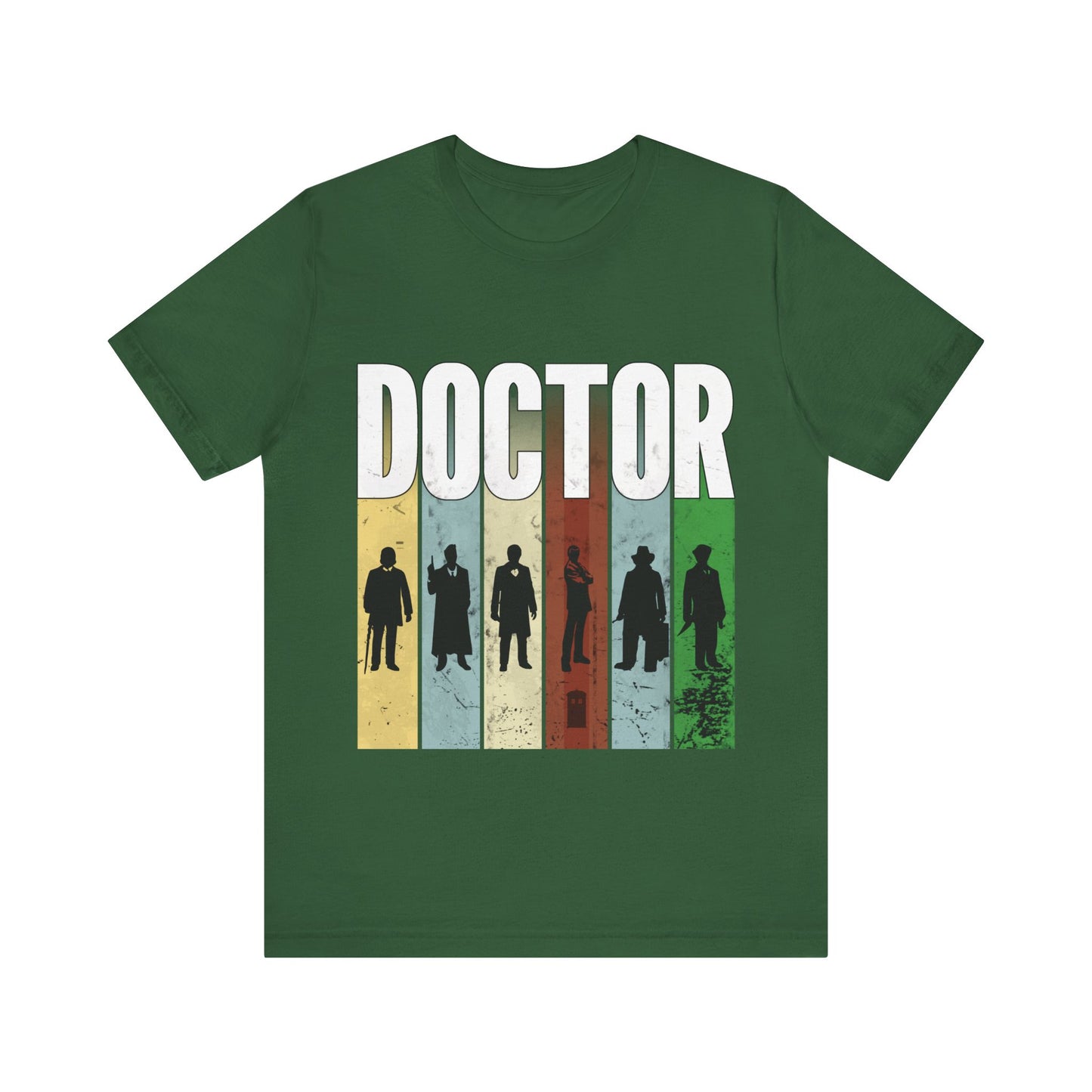 DOCTOR silhouette striped Generally Awesome T-shirt