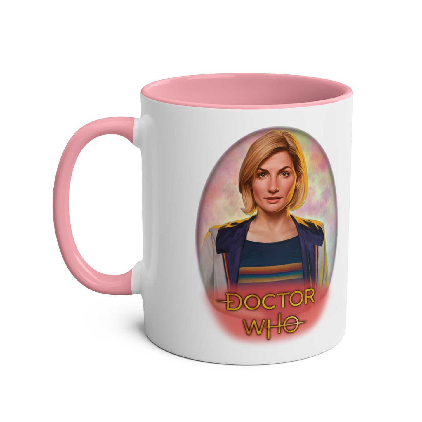 13th Doctor (Jodie Whittaker) and Doctor Who logo mug.