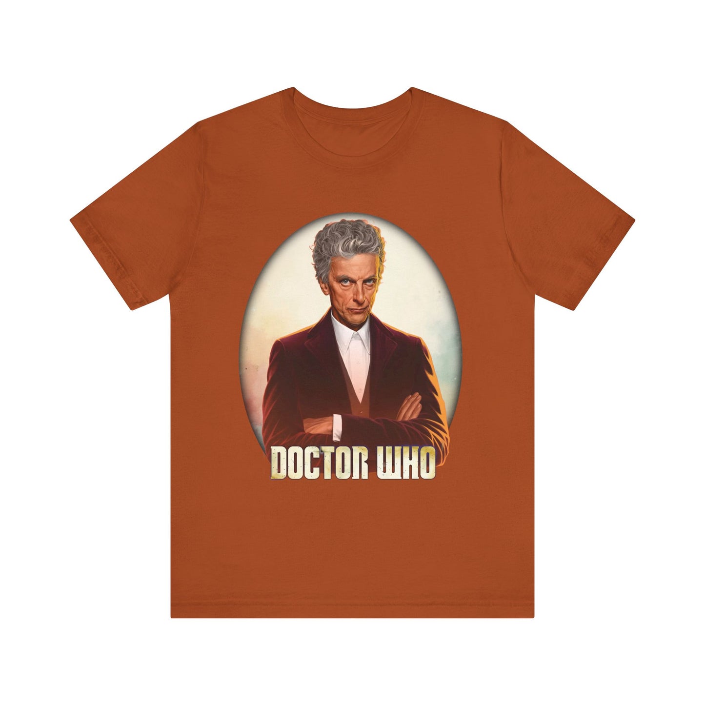 12th Doctor (Peter Capaldi) and Doctor Who logo.