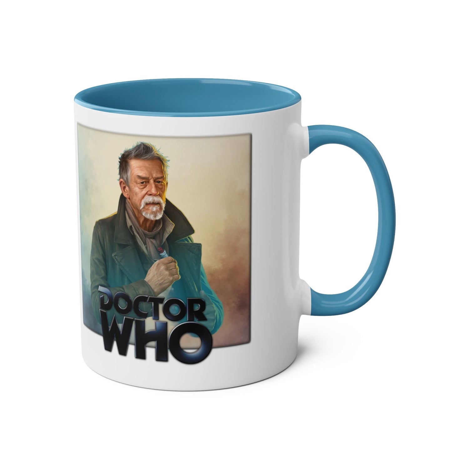 The War Doctor (John Hurt) and Doctor Who logo mug.