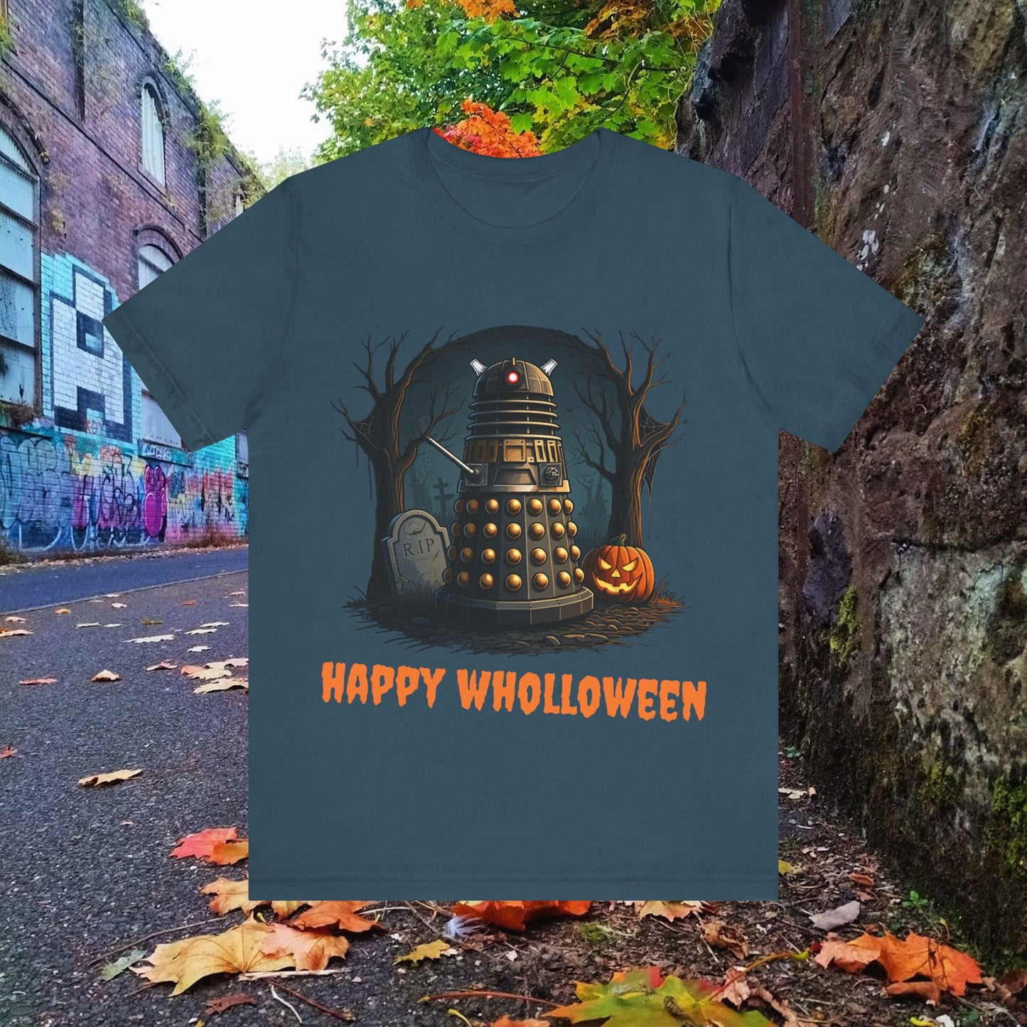 Happy Wholloween Dalek in a graveyard, I know, I know... T-shirt 2