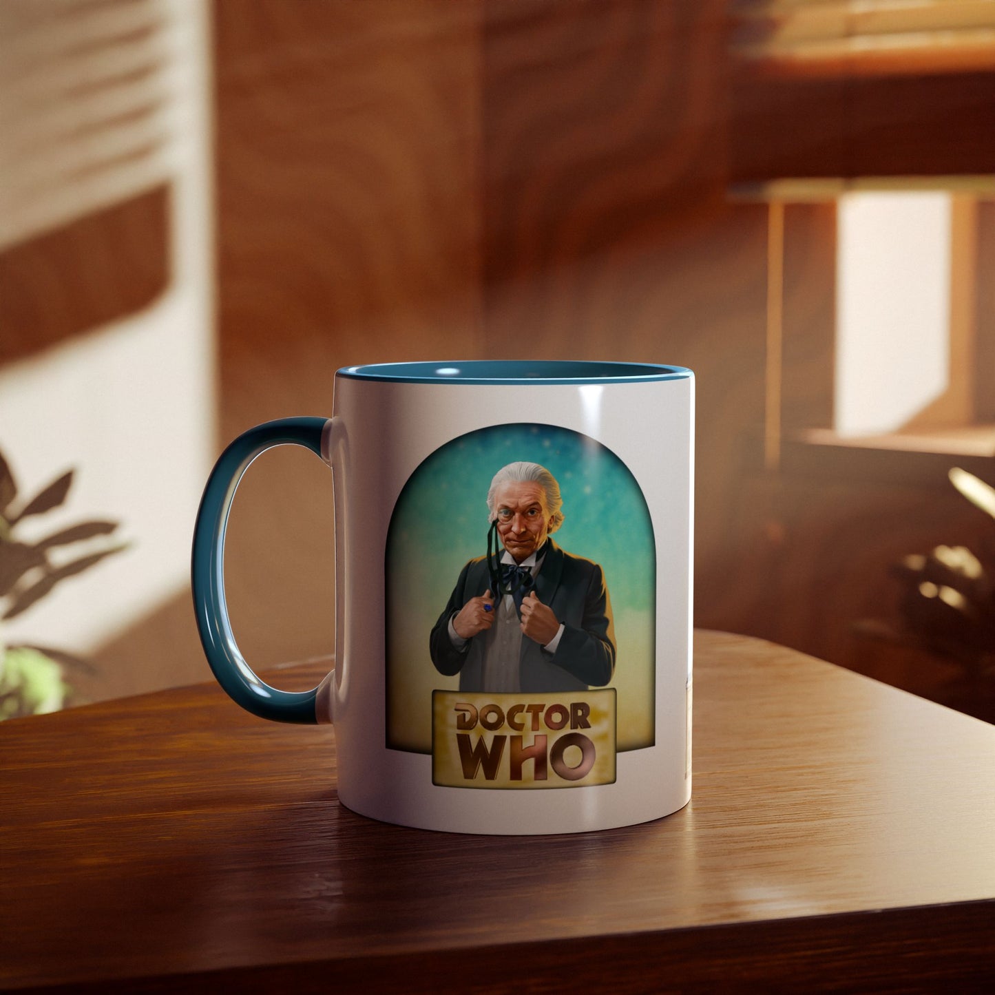 1st Doctor (William Hartnell) and Doctor Who logo mug.