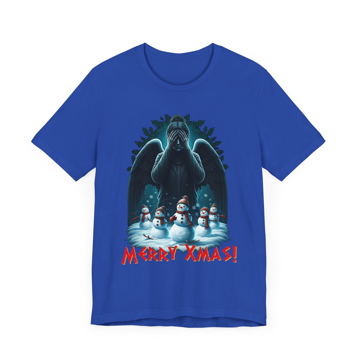 Weeping Angel with Snowmen - Heavy Cotton T-shirt