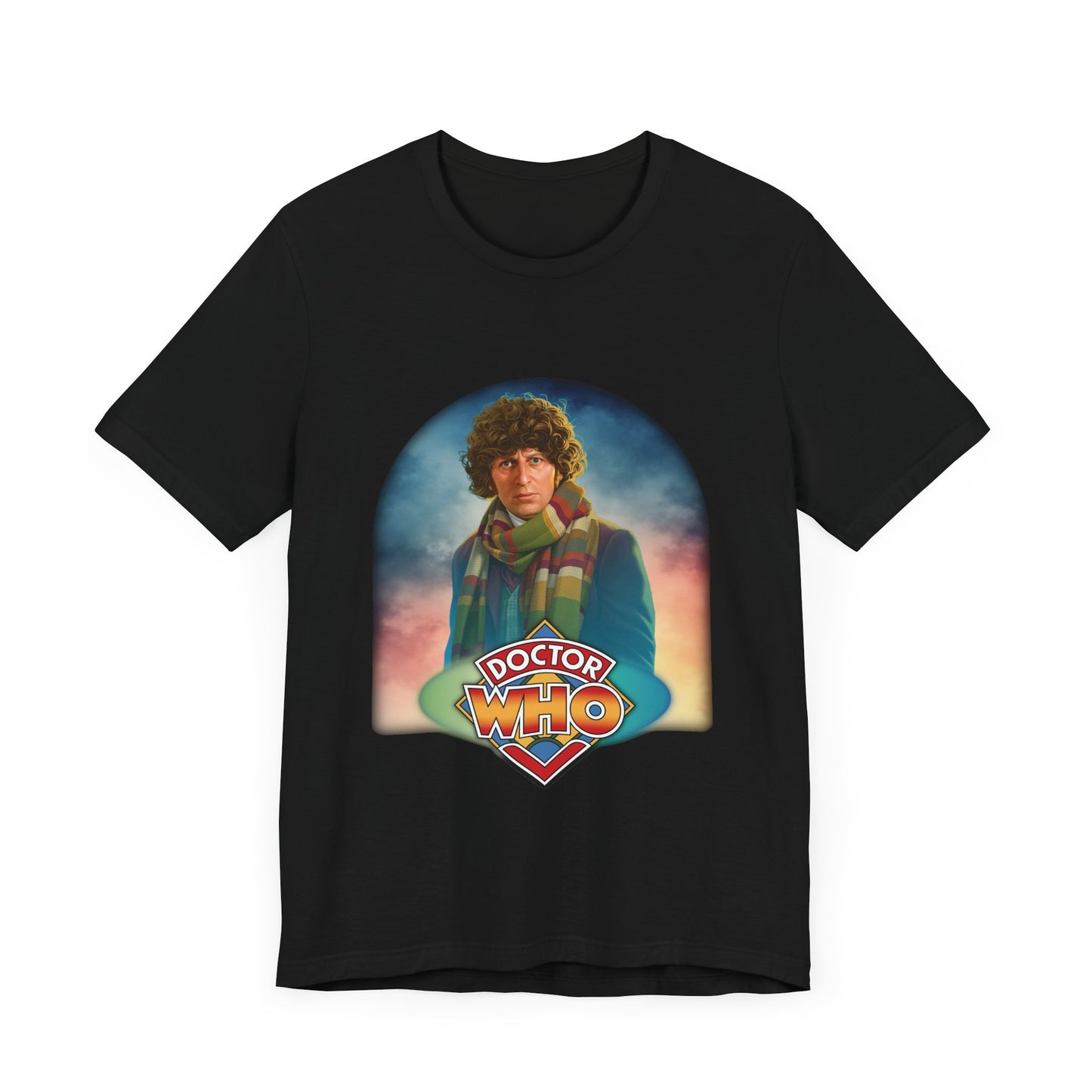 4th Doctor (Tom Baker) and Doctor Who logo.