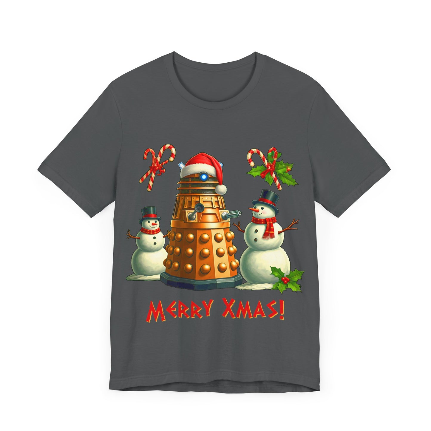 Dalek posing with Snowmen - Heavy Cotton T-shirt