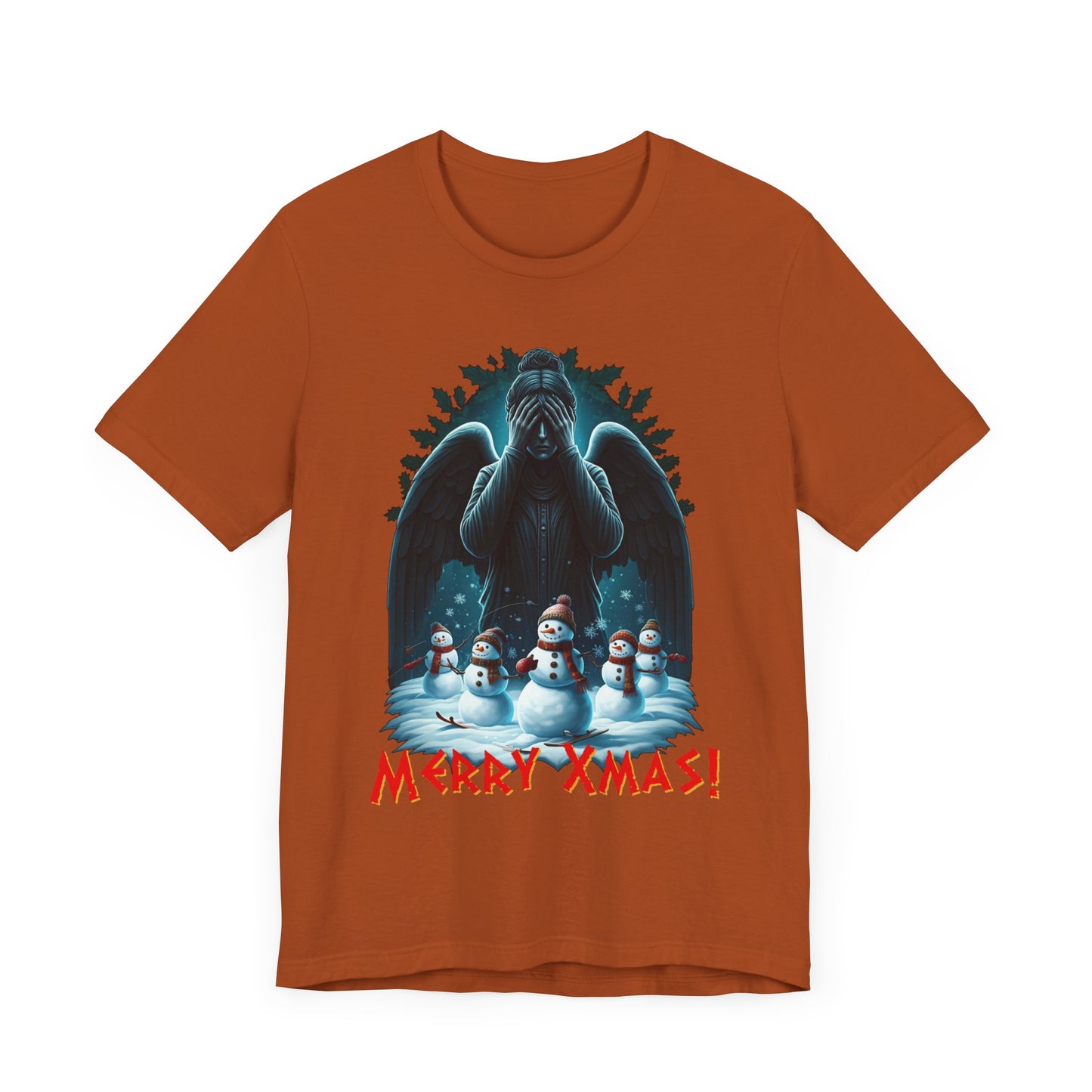 Weeping Angel with Snowmen - Heavy Cotton T-shirt