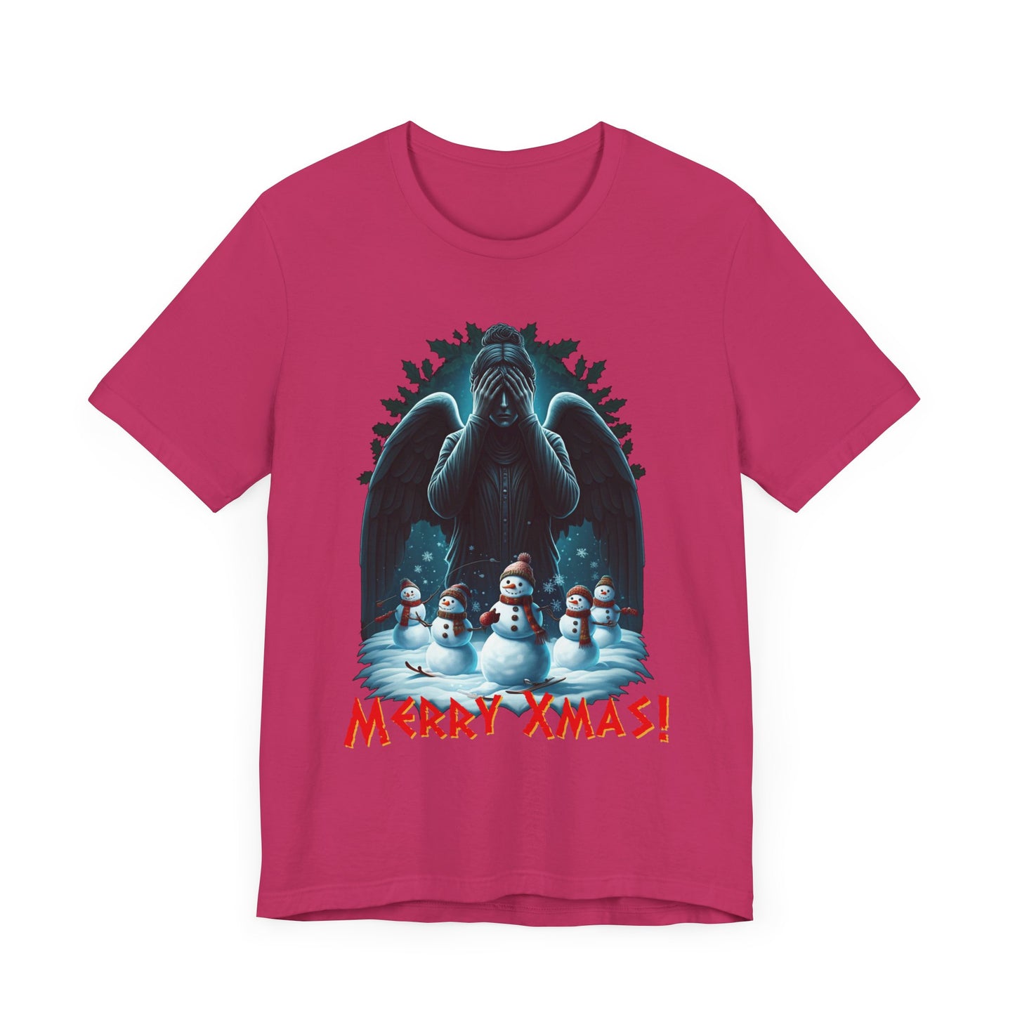 Weeping Angel with Snowmen - Heavy Cotton T-shirt