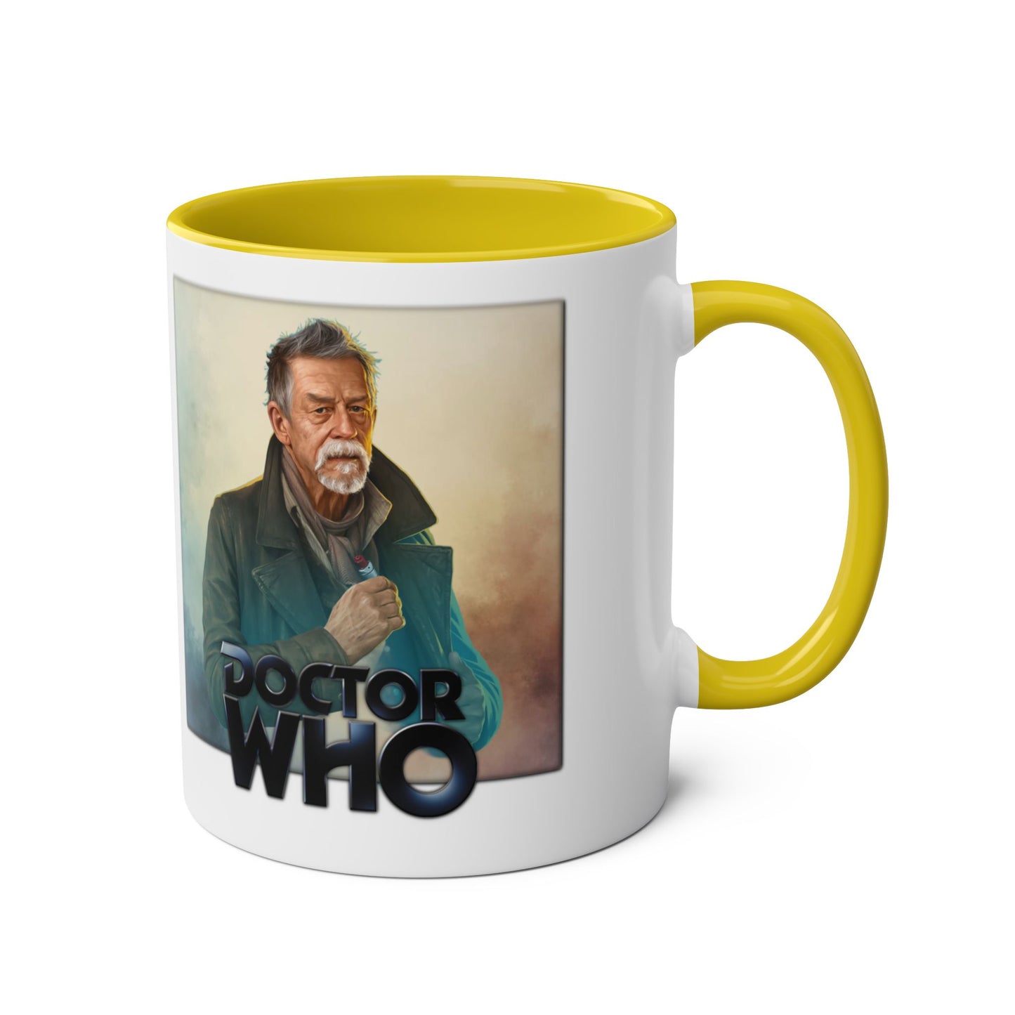 The War Doctor (John Hurt) and Doctor Who logo mug.