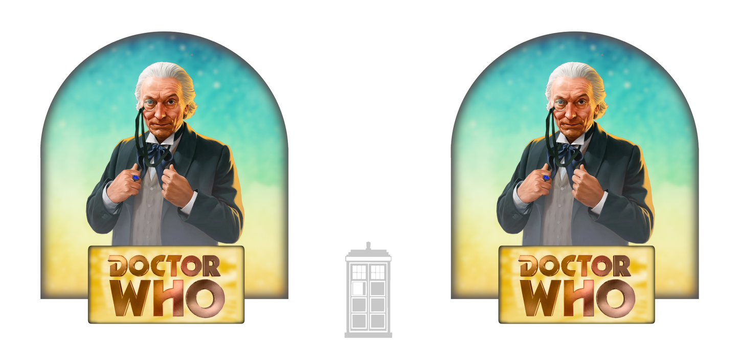 1st Doctor (William Hartnell) and Doctor Who logo mug.