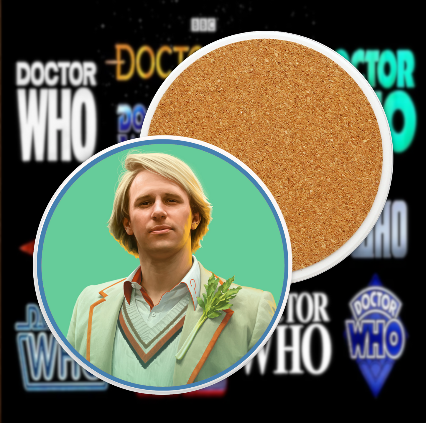 5th Doctor Ceramic Coaster Collection