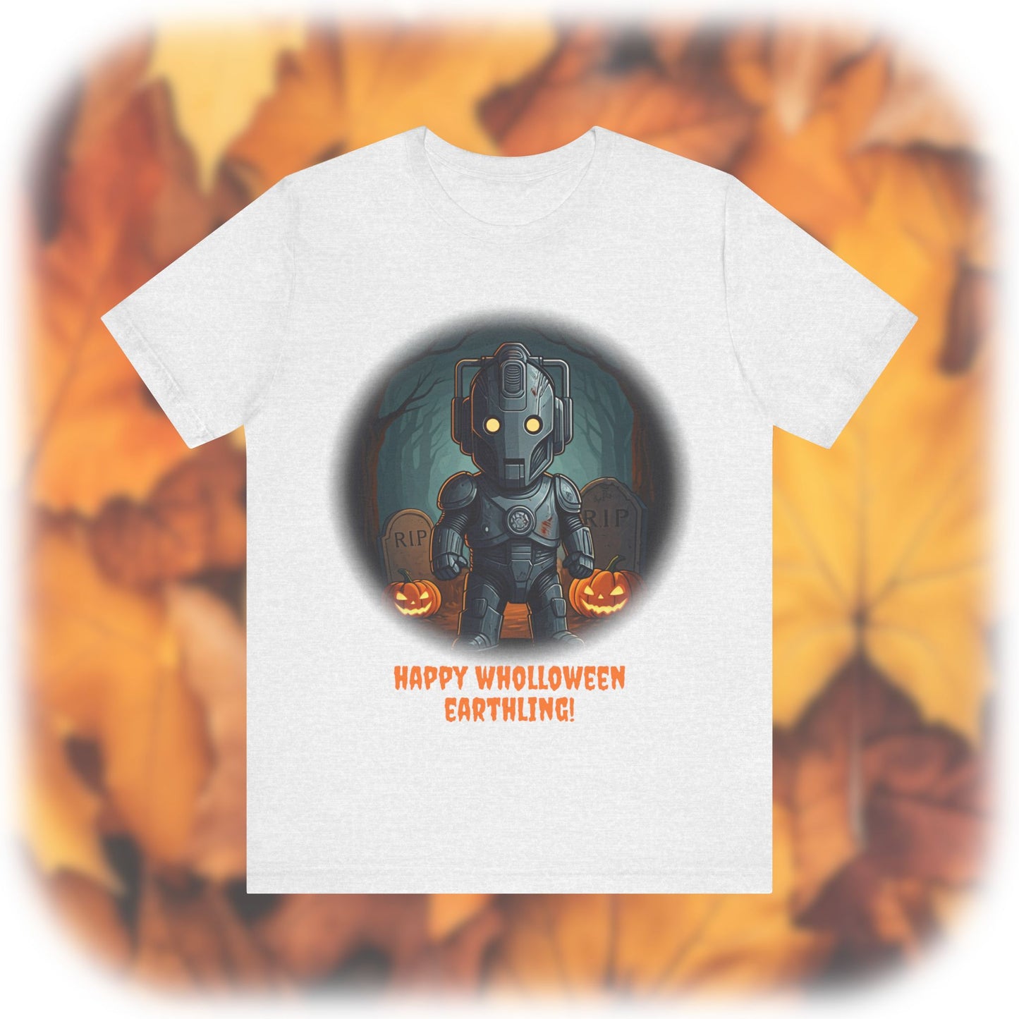 Cute Cyber Kid Wholloween T-shirt with pumpkins*