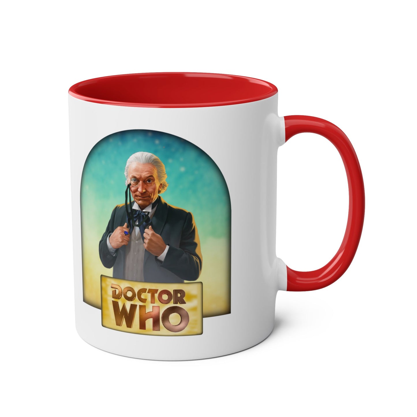 1st Doctor (William Hartnell) and Doctor Who logo mug.