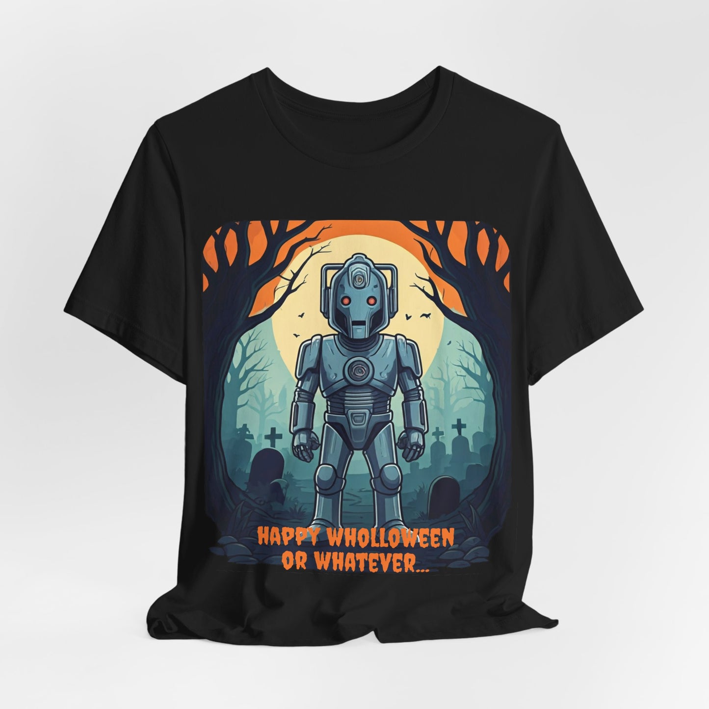 Cyber Teen with a Wholloween attitude Wholloween T-shirt with gravestones*