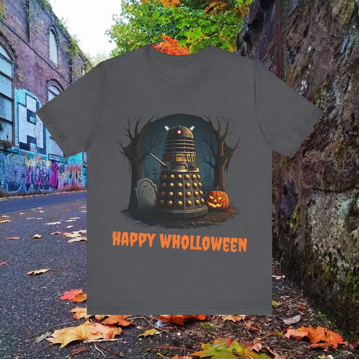 Happy Wholloween Dalek in a graveyard, I know, I know... T-shirt 2