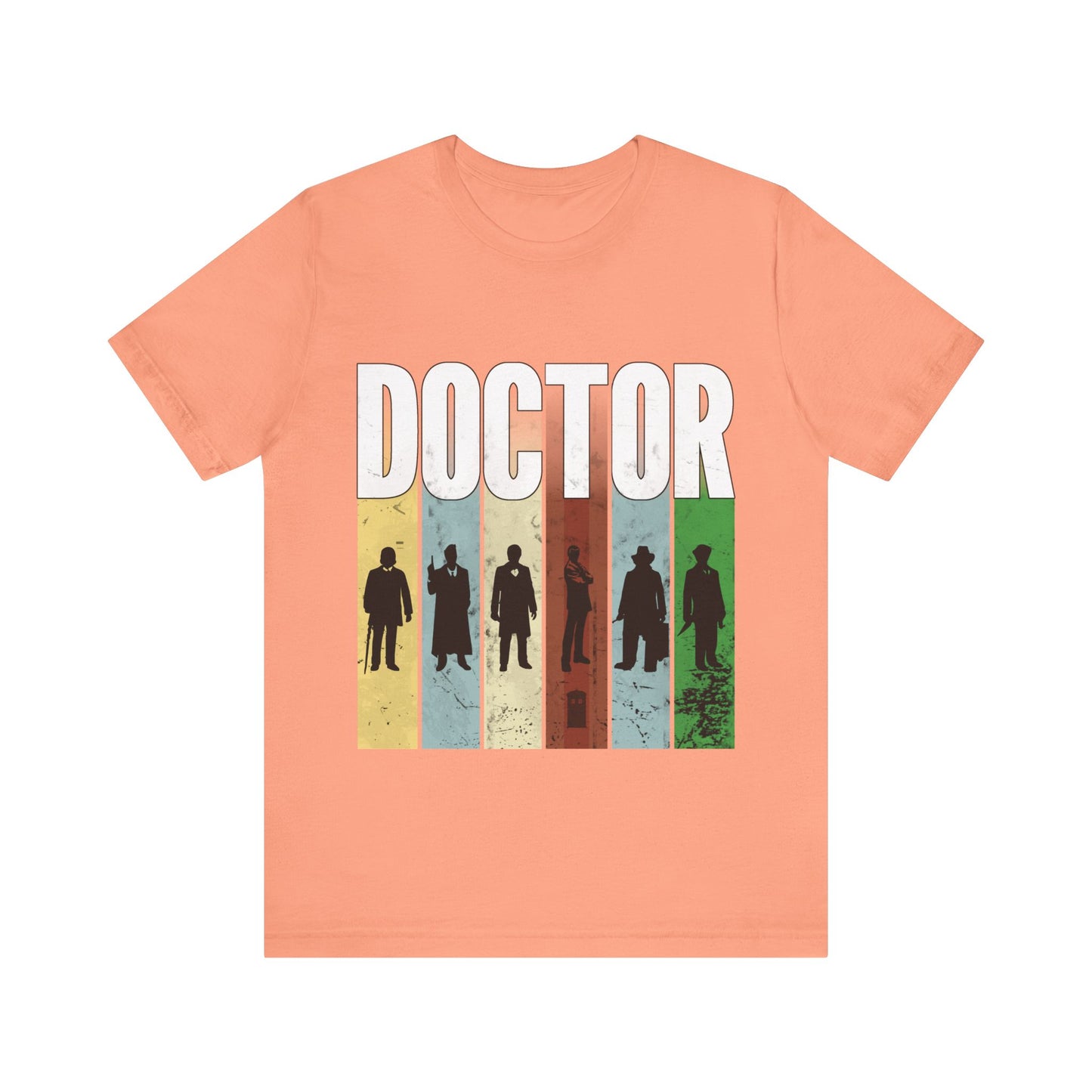 DOCTOR silhouette striped Generally Awesome T-shirt