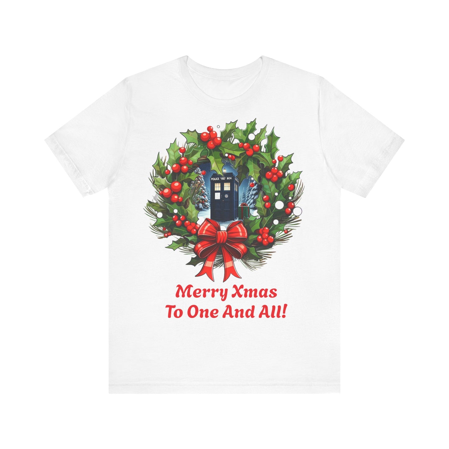 TARDIS Xmas Wreath T-shirt