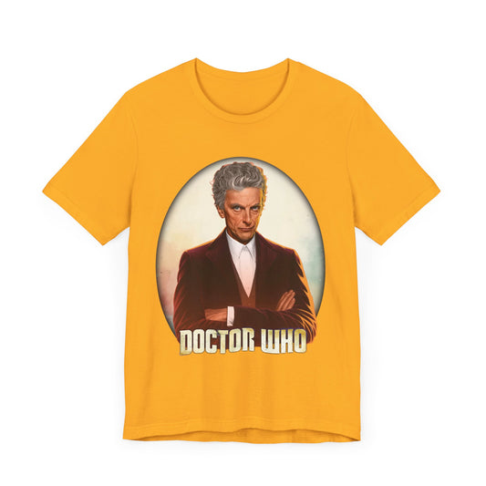 12th Doctor (Peter Capaldi) and Doctor Who logo.