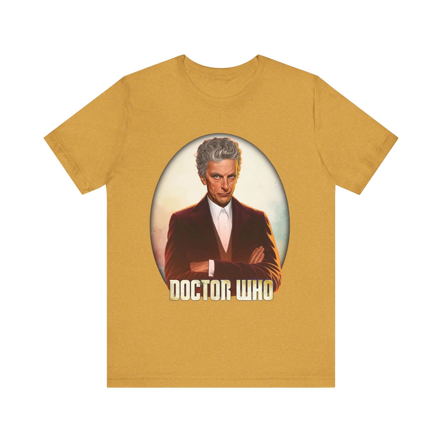 12th Doctor (Peter Capaldi) and Doctor Who logo.