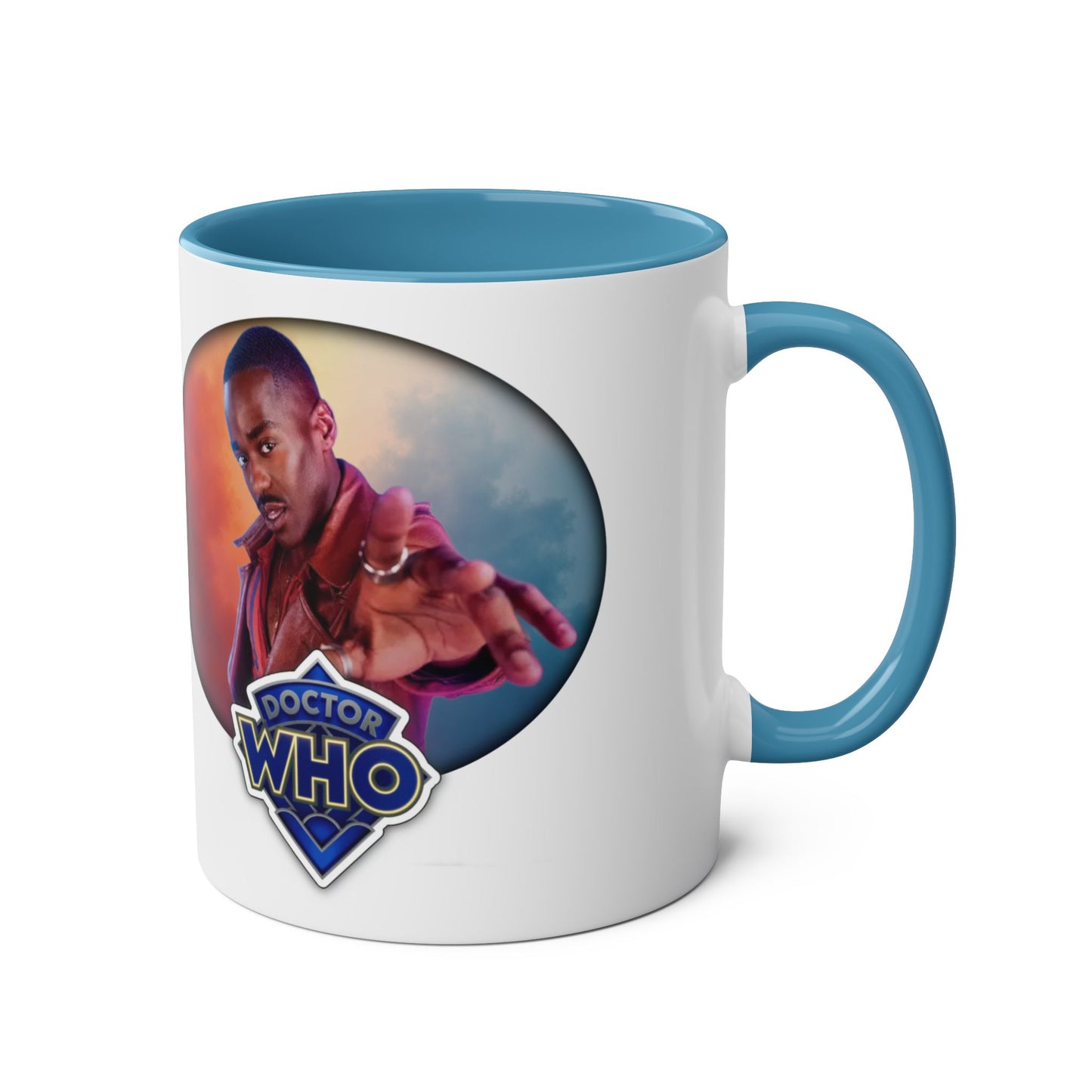 15th Doctor (Ncuti Gatwa) and Doctor Who logo mug.