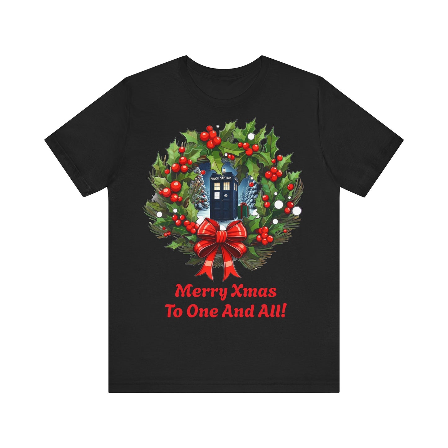 TARDIS Xmas Wreath T-shirt