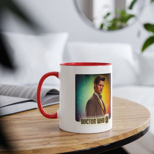 11th Doctor (Matt Smith) and Doctor Who logo mug.