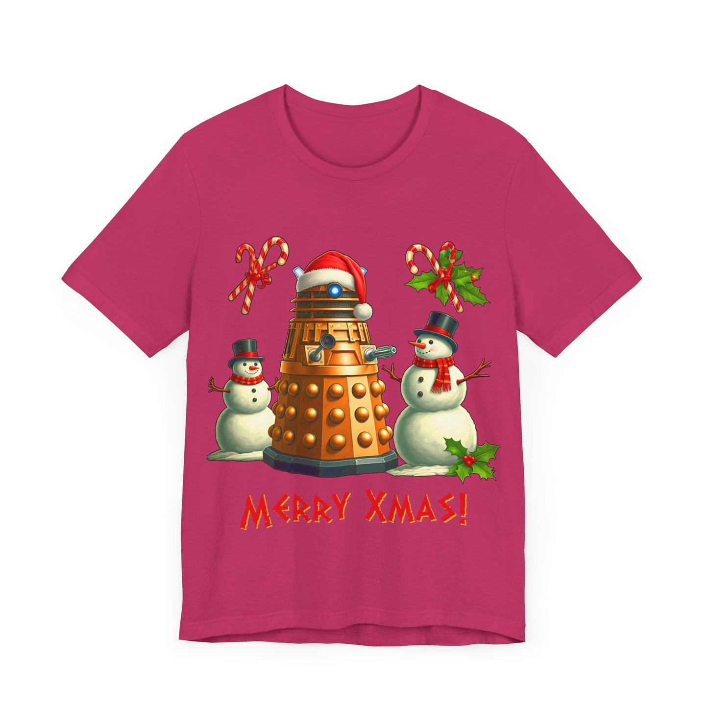 Dalek posing with Snowmen - Heavy Cotton T-shirt