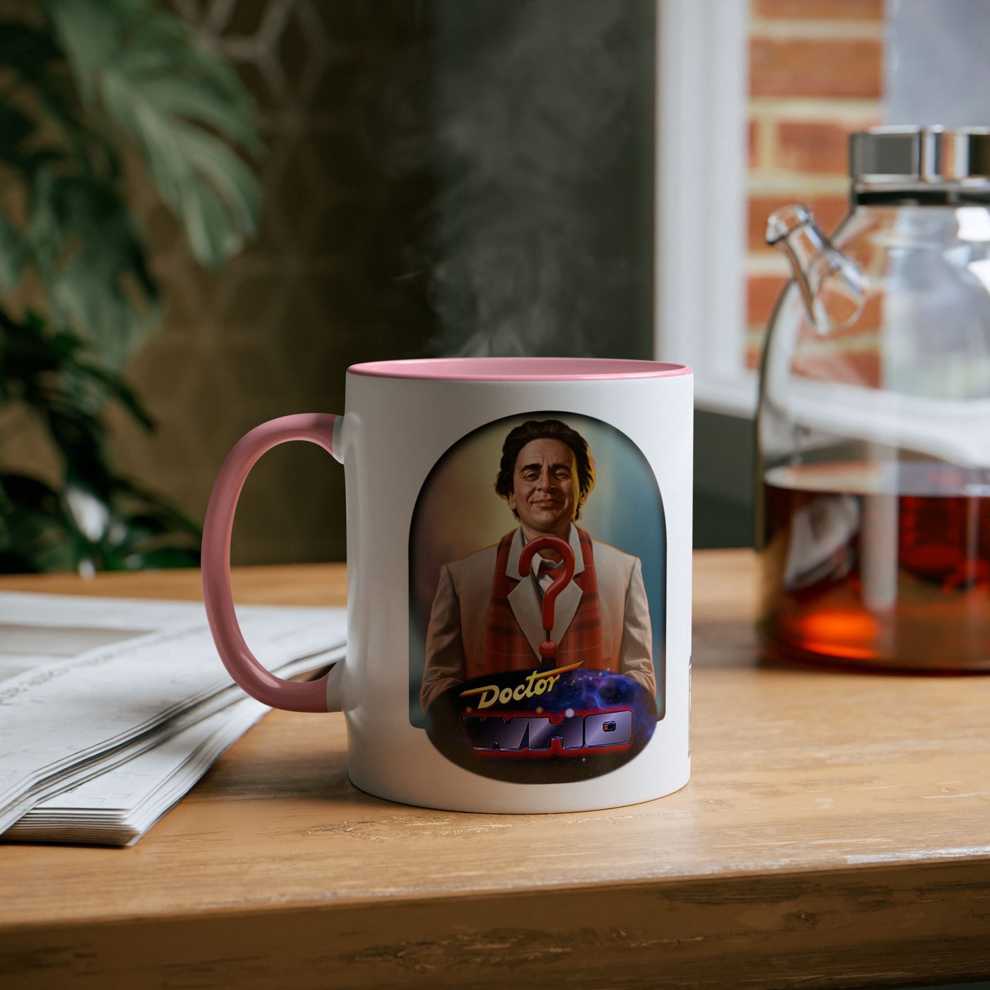 7th Doctor (Sylvester McCoy) and Doctor Who logo mug.