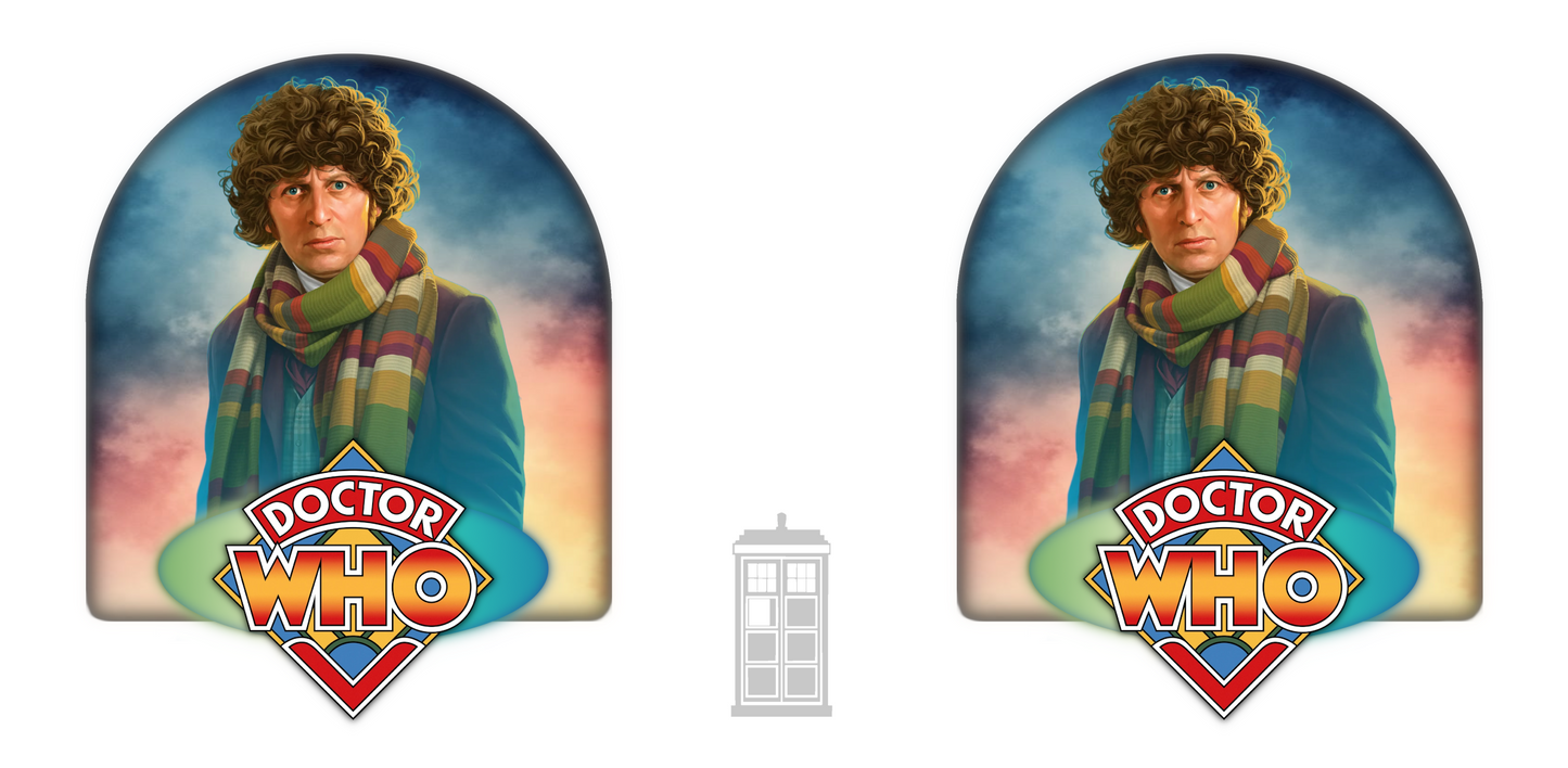 4th Doctor (Tom Baker) and Doctor Who logo mug.