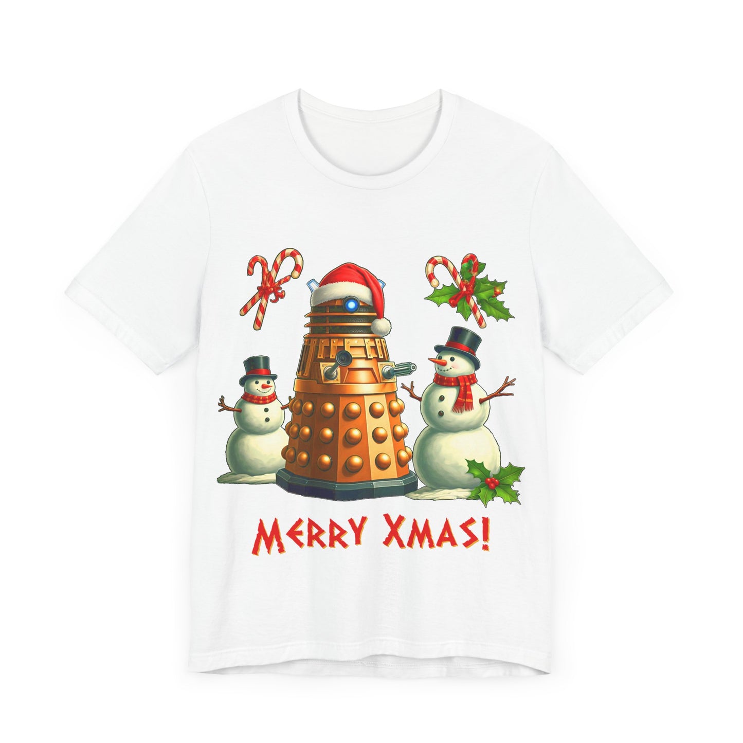 Dalek posing with Snowmen - Heavy Cotton T-shirt