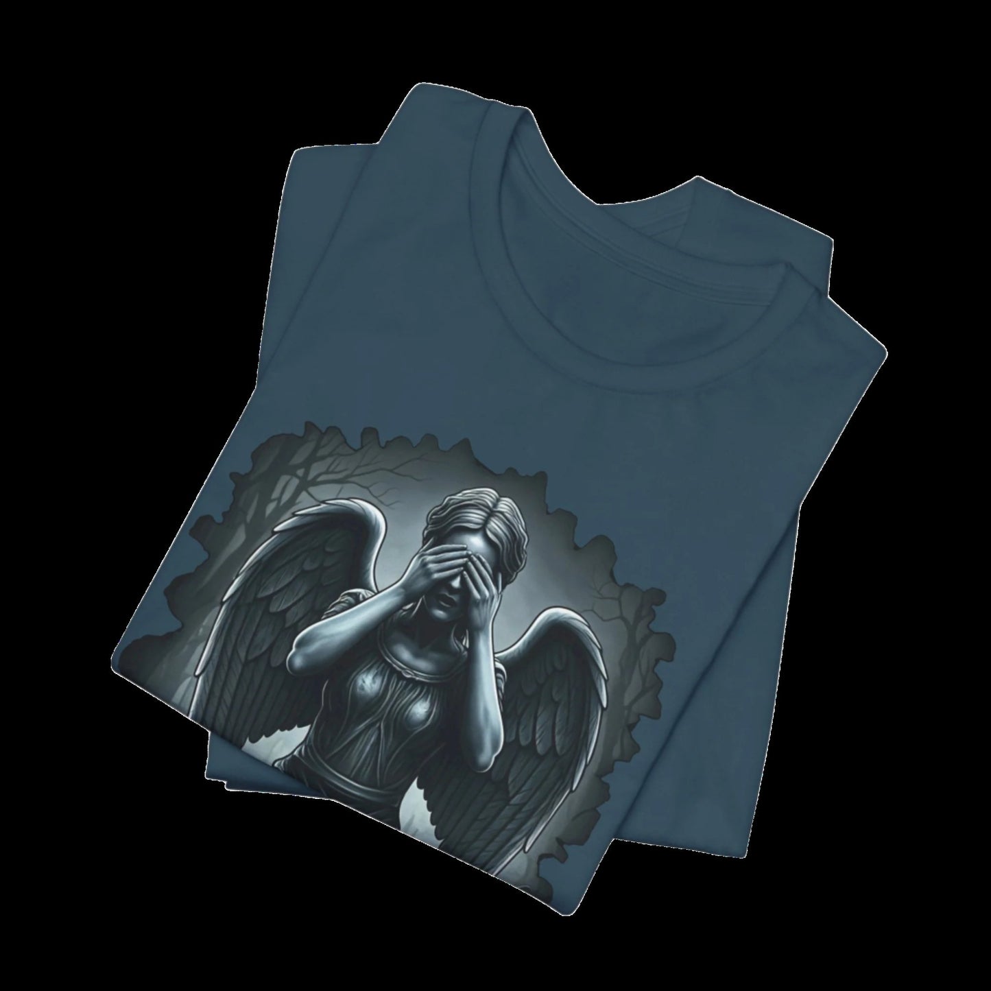 Happy Wholloween black and white Weeping Angel with colour pumpkins several in number T-shirt