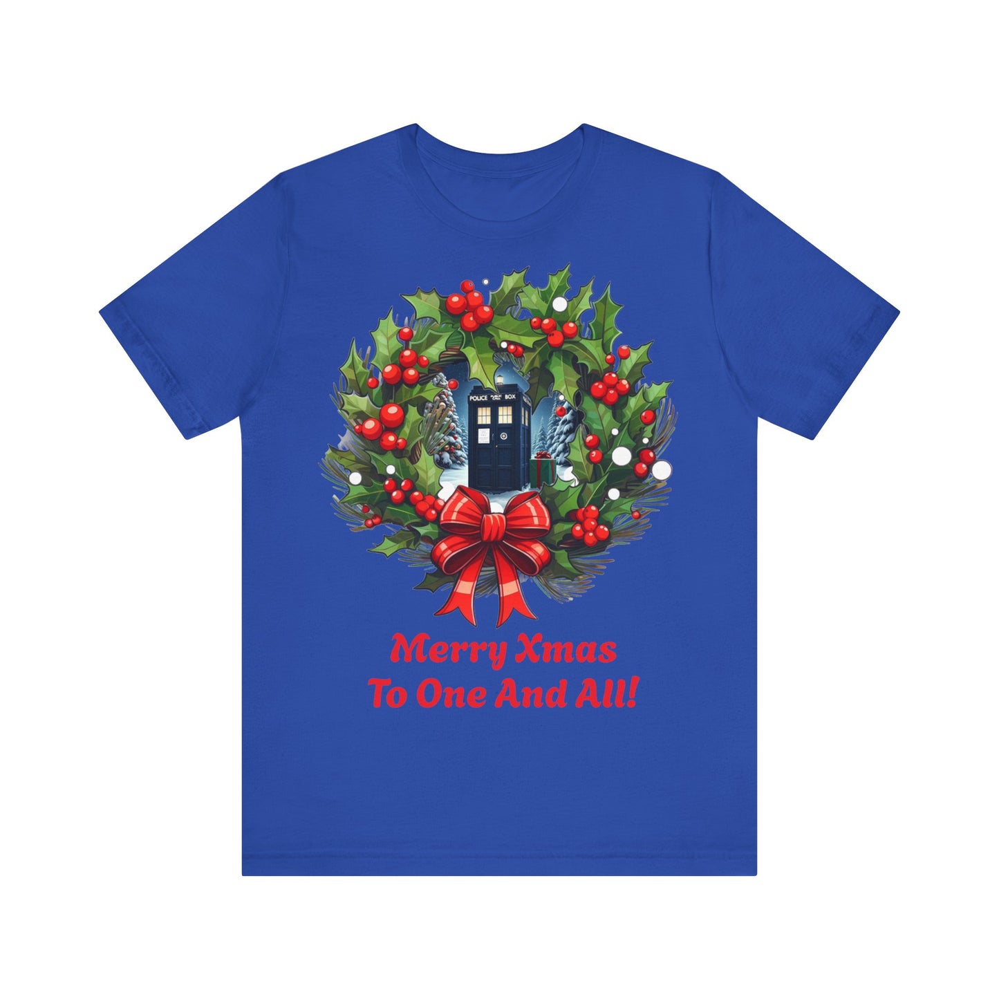 TARDIS Xmas Wreath T-shirt