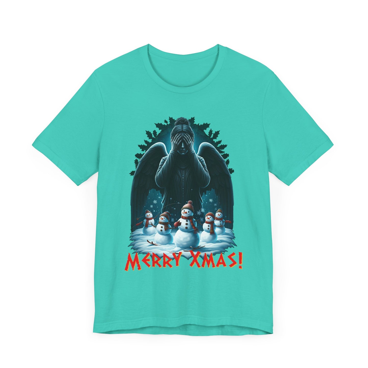 Weeping Angel with Snowmen - Heavy Cotton T-shirt